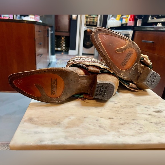 Corral handcrafted leather 2-in-1 cowboy boots - Cognac - Size 9.5 - Picture 11 of 11